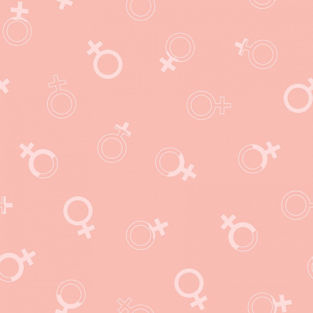 Seamless vector pattern with female gender icon.